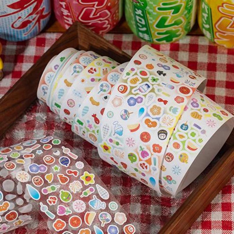 Retro Style Graffiti Fashioned Die-Cut Tape Scrapbooking Tape Sticker Stationery Supplies Diy Phone Case Handbook Decoration