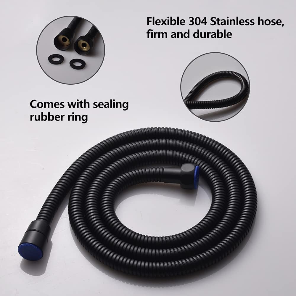 Brass Handheld Shower Head Kit Square Shower Heads with 59'' Stainless Steel Shower Hose And Adjustable Solid Brass Bracket High Pressure Hand Held