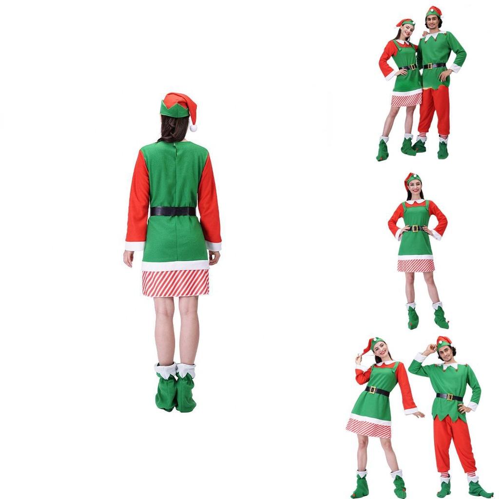 Christmas Elf Adult Cosplay Costume Couple Outfits