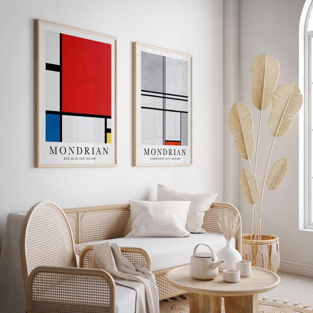 Zestaw dwóch plakatów mondrian