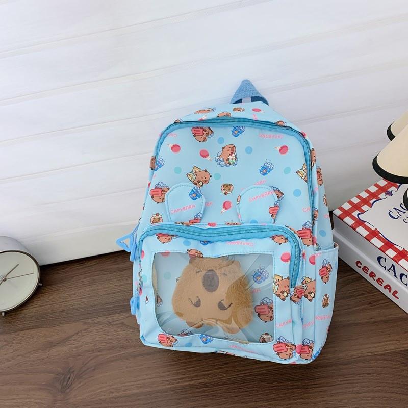 Capybara Backpack Children Cartoon Itabag Adjustable Shoulder Straps Schoolbag