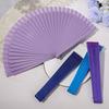 Wooden Folding Fan Solid Color Chinese Japanese Style Hand Fan Portable Wedding Dance Party Decorative Handheld Fan