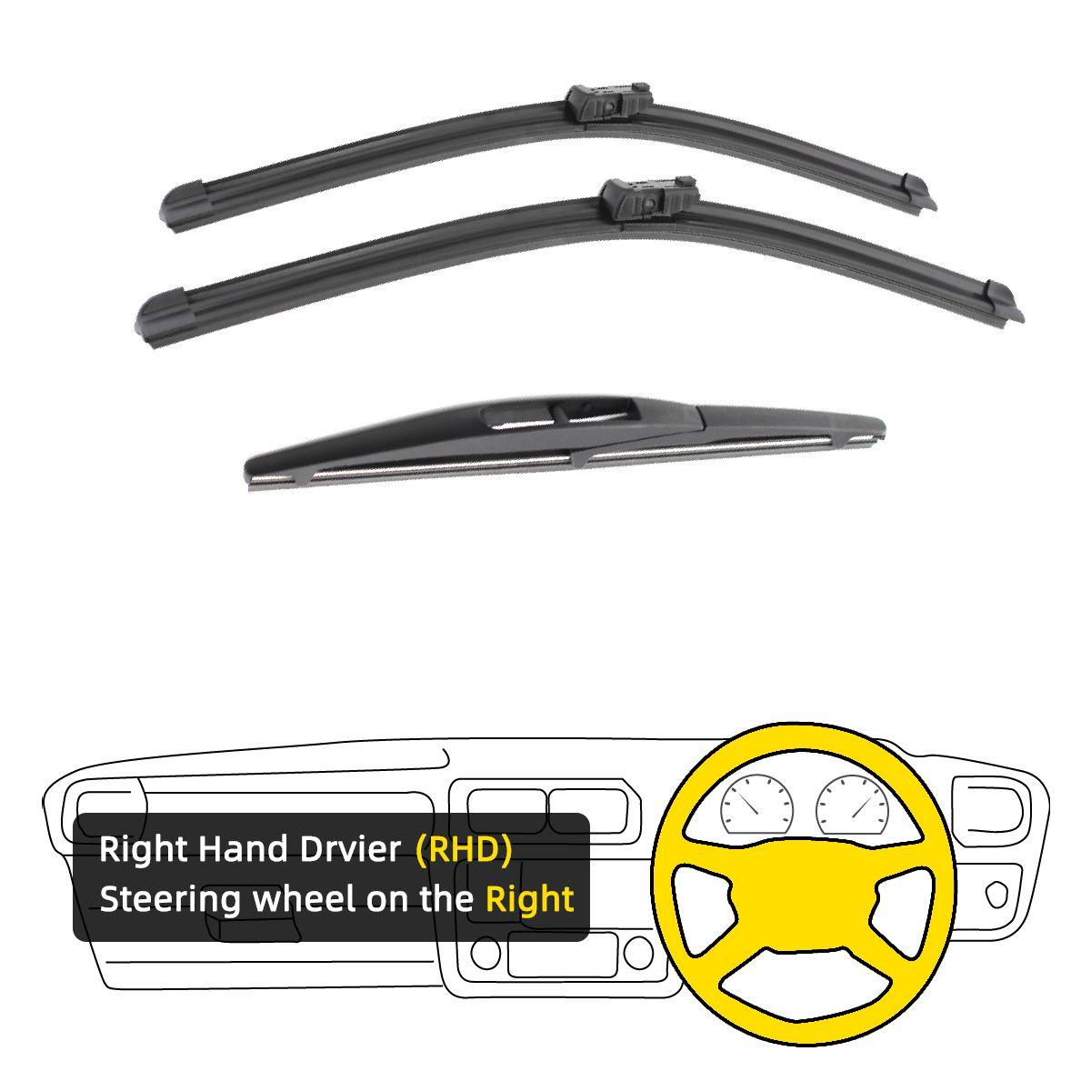 

3 шт. для JAC Refine S3 2013-2021 24 15 10 передние и задние щетки стеклоочистителя лобовое стекло резак для окон аксессуары2015 2016 2017 2018 2019 2020 2021 Right Hand