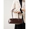 Women's 2025 New Niche Design Single Shoulder Large Capacity Cowhide Armpit Bag Long Strip Red Baguette Bag For Women