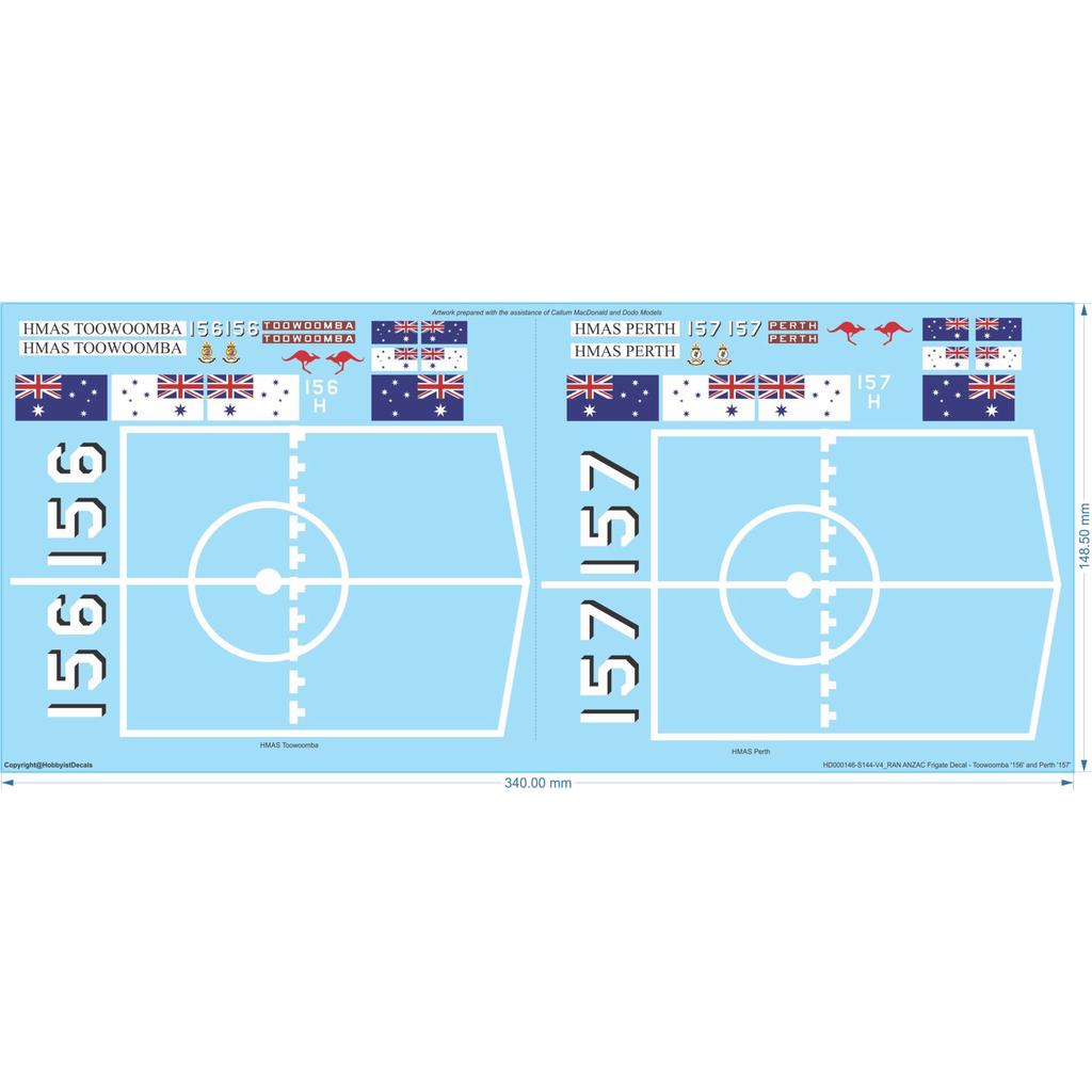ADF RAN/RNZN ANZAC-class Frigates - 1/144 1/350 1/700 - War Ship Decals