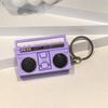 Creative Macaron Recorder Keychain Mini Plastic Radio Shape Keychain Exquisite Retro Music Recorder Toys Valentine's Day