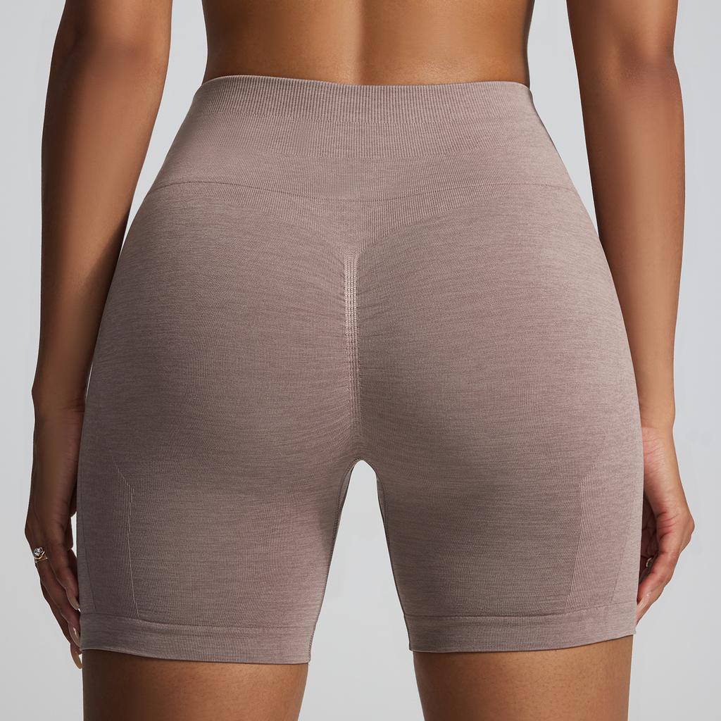 New Tight Yoga Pants, Cationic Quick Drying Fitness Pants, Seamless Jacquard Peach Hip Three Part Sports Shorts