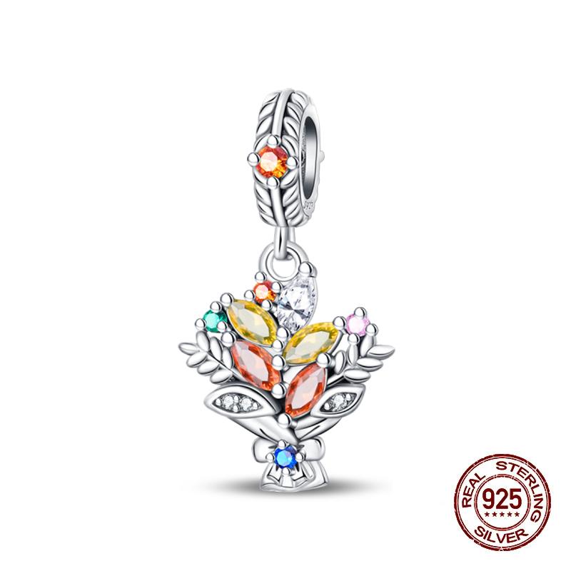 Autumn New Copper Brown Maple Leaf Pumpkin Bee Charms Bead Fit 3Mmoriginal Bracelets Diy Jewelry Warm Gift