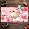 Cartoon Cute Cherry Blossom Frog Gaming Mouse Pad Playmat 24x14 Mtg Tcg Office Desk Mat For Work Game Pc Laptop Rug Mousepad