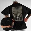 Summer 2025 Summer Mens Abstract Sunshine Pattern Tshirt Cosmic Ray Art Printed Casual Cotton Mens Tshirt Street Wear Y2k