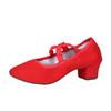 Square Dance Shoes Shallow Elastic Band Dance Leather Shoes Beef Tendon Soft Sole Breathable Mother Performance Shoes Dancing Women's Shoes 2025