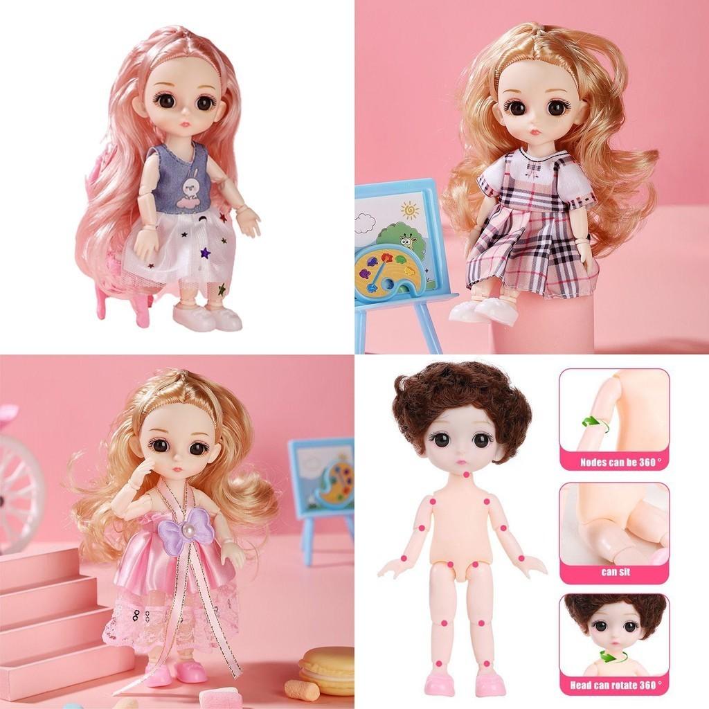 1/12 6.6in Bjd Princess Dolls Cute Moveable Joints Kids Birthday Gift