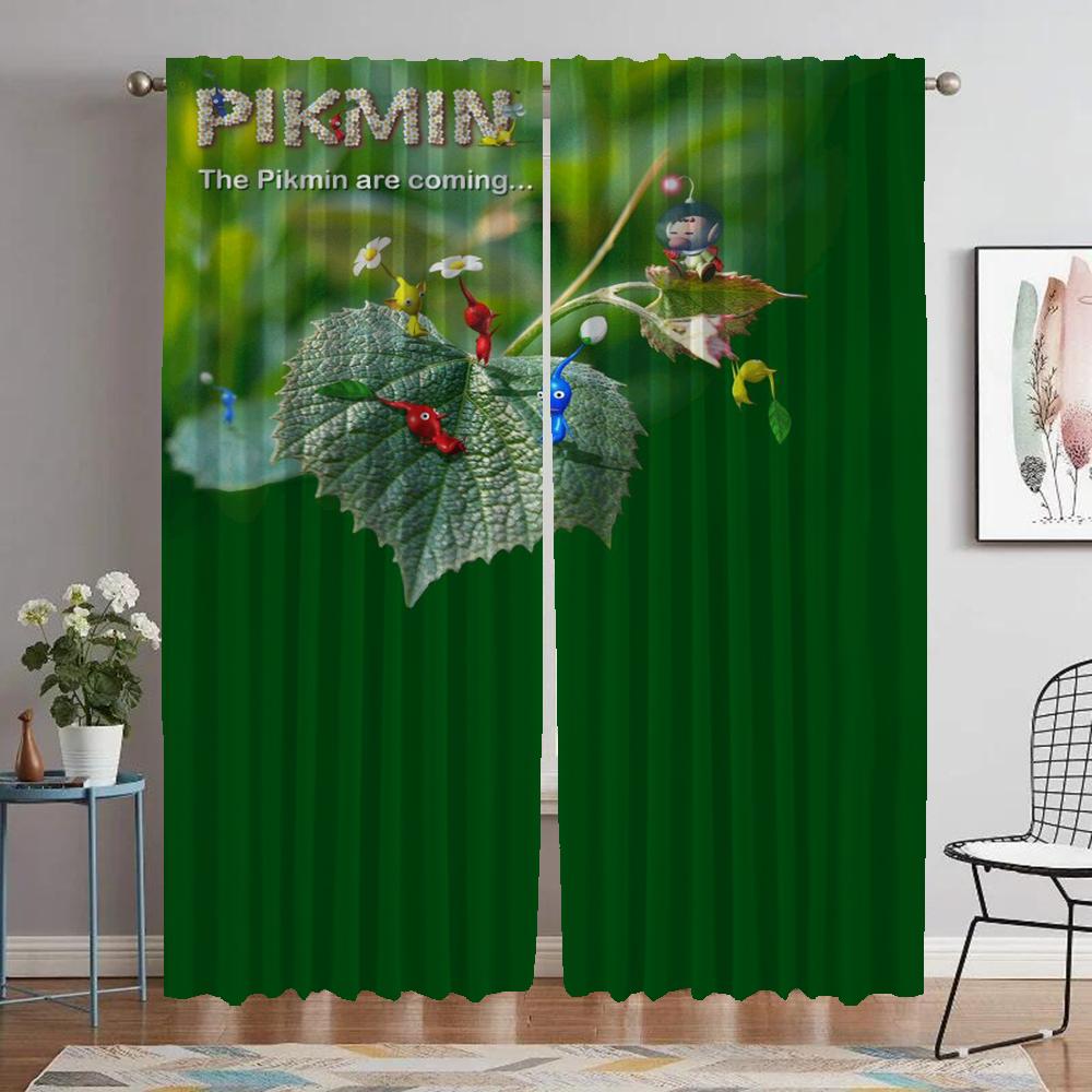 

PIKMIN затемняющие шторы для комнаты 2 панели современные шторы для гостиной украшения Хэллоуина тюль перегородка для спальни оттенки W132xH183cmx2pcs-CL