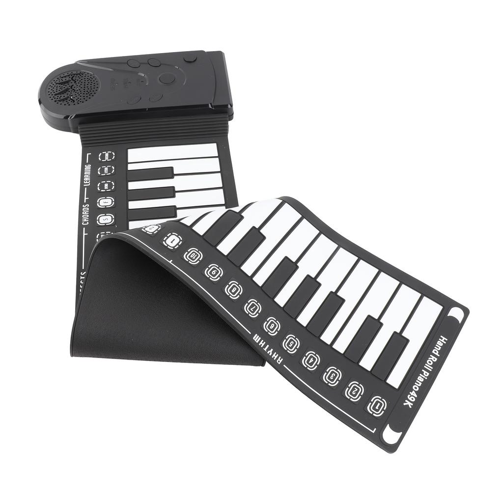 Tragbares Klavier mit Lautsprecher 49 Tasten Silikon Flexibel 16 Töne 10 Rhythmen 16-stufige Lautstärkeregelung 32-stufige Beat-Regelung