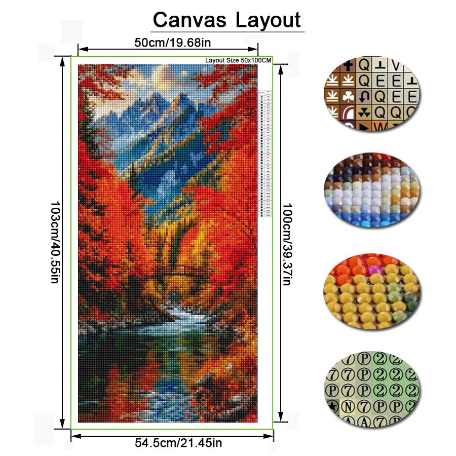 Mountain Red Forest River Dragon Large Size Diamond Painting New Collection Scenery Diy Full Drill Rhinestone Embroidery Mosaic Cross Stitch Kits