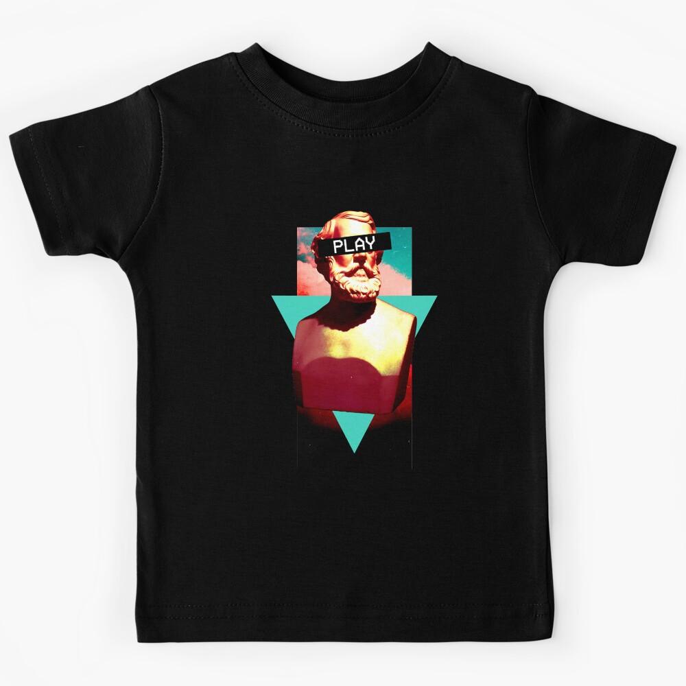 Vaporwave Statue Aesthetic Play Bust 1980 Surreal Glitch art design Kids T-Shirt 140
