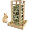 Practical Wooden Rabbit Hay Manger Detachable Durable Rabbit Hay Rack Self-Feeding Hay Feeder Pet Habitat