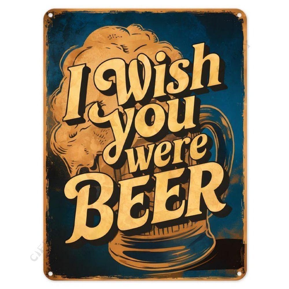 Beer poster on the wall, metal plaque 20x30cm