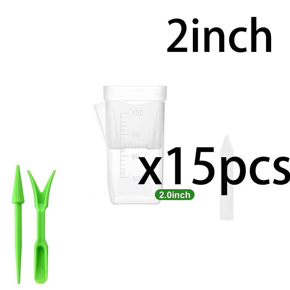 15 pots d'arrosage automatique pour plantes Mini pots à semis Pot de fleur en plastique translucide Pot de propagation de plantes avec réservoir