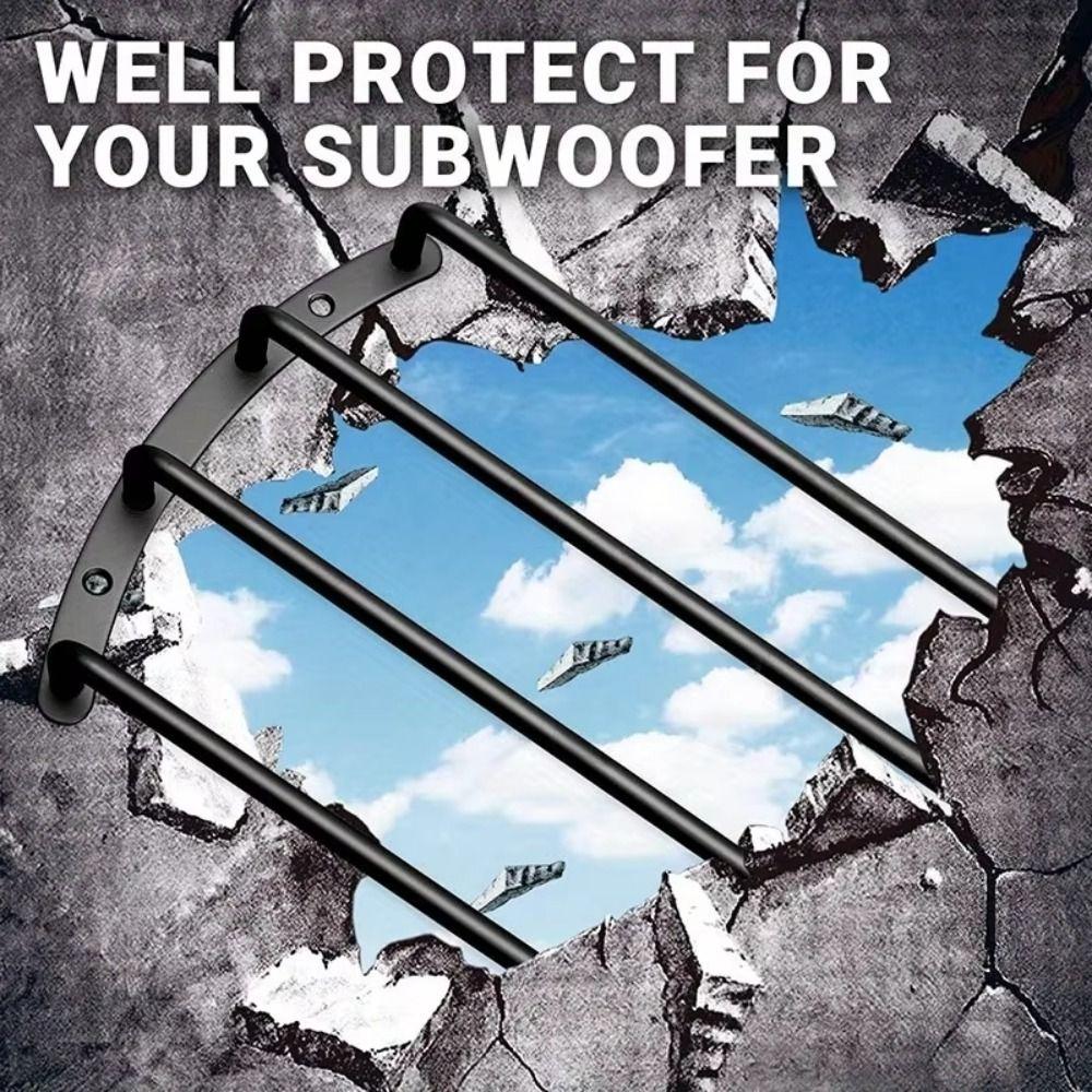 4 Bars Metal Subwoofer Grille Rounded Edges Car Subwoofer Bar Guard  Speaker Horn Protection