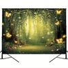 2D Magical Firefly Forest Tapestry, Glowing Wall Hanging