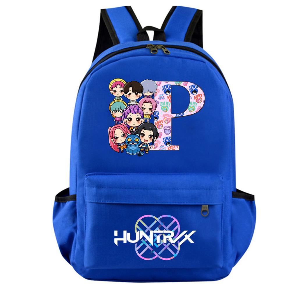 Mochila Estampada Caçadores de Demônios Kpop com 26 Letras Inglesas para Adolescente Estudante Menina Menino Mochila Escolar Bolsa de Livros Mulheres Grande Capacidade Bolsa de Viagem Presente para Criança Rucksak