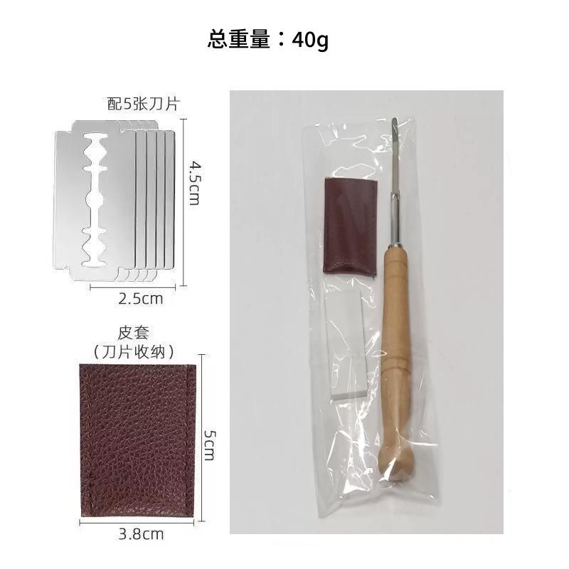 Stainless Steel Bread Grooming Knife Wooden Handle Cutting Knife European Bag Curved Bread Cutter Baguette Bread Knife Baking Tool