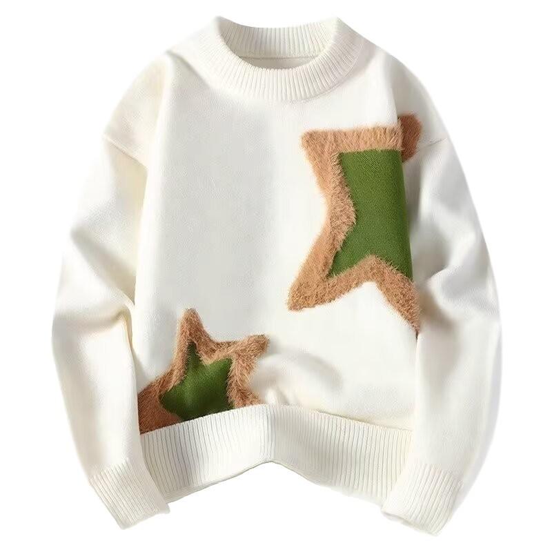 Pulover Toamnă Iarnă Nou Design de Tineret Nișă Senzorial Pulover Bărbați Casual Tricotaje Termice Trendy Strat de Bază pentru Cuplu Top Tricotat