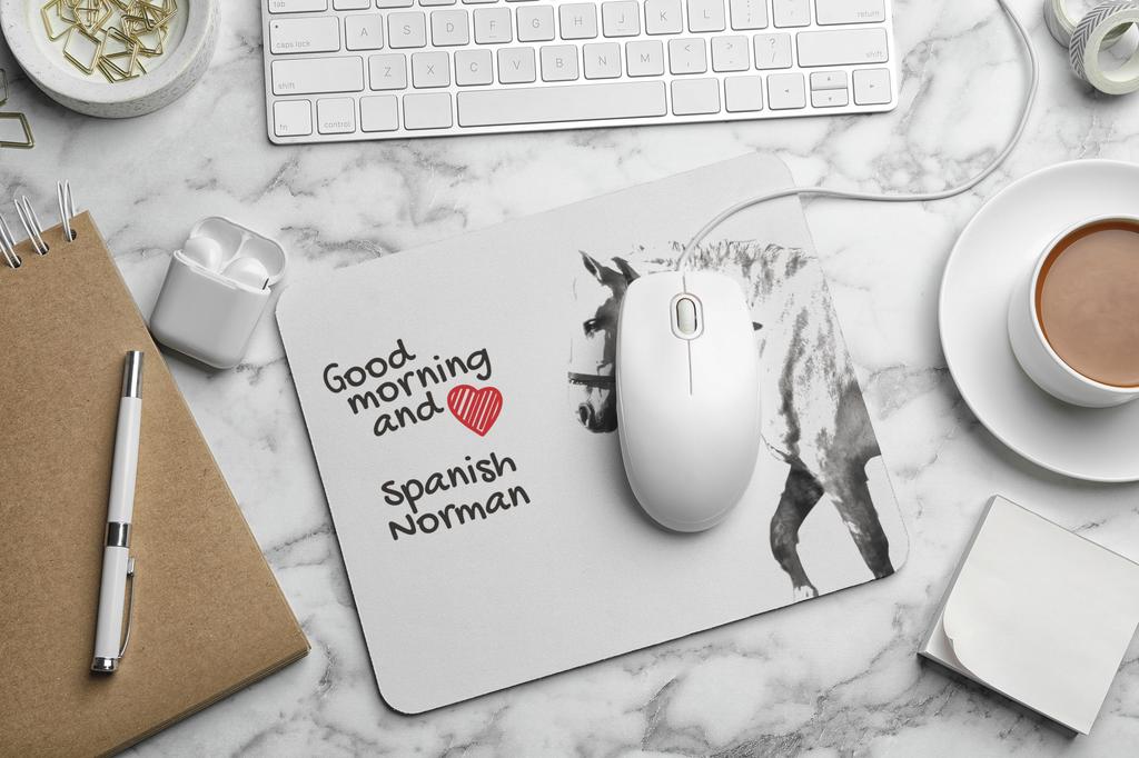 Spanish Norman - Baskılı mouse pad, atlı kişiselleştirilmiş pad, Art-Dog markasından bir ofis çalışanı için benzersiz bir alet