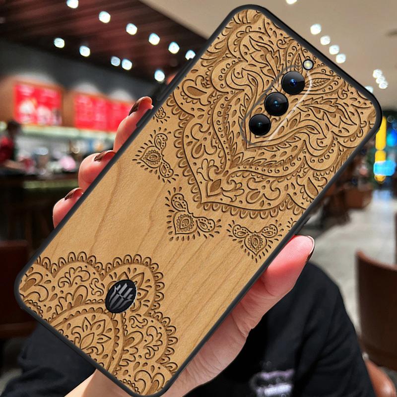 Mandala Floral Wood Case For ZTE Nubia Red Magic 8S 9S 10S 8 9 10 Pro Plus 6S 7S 6 7 Pro 5G 6R 11 Pro Plus Cover