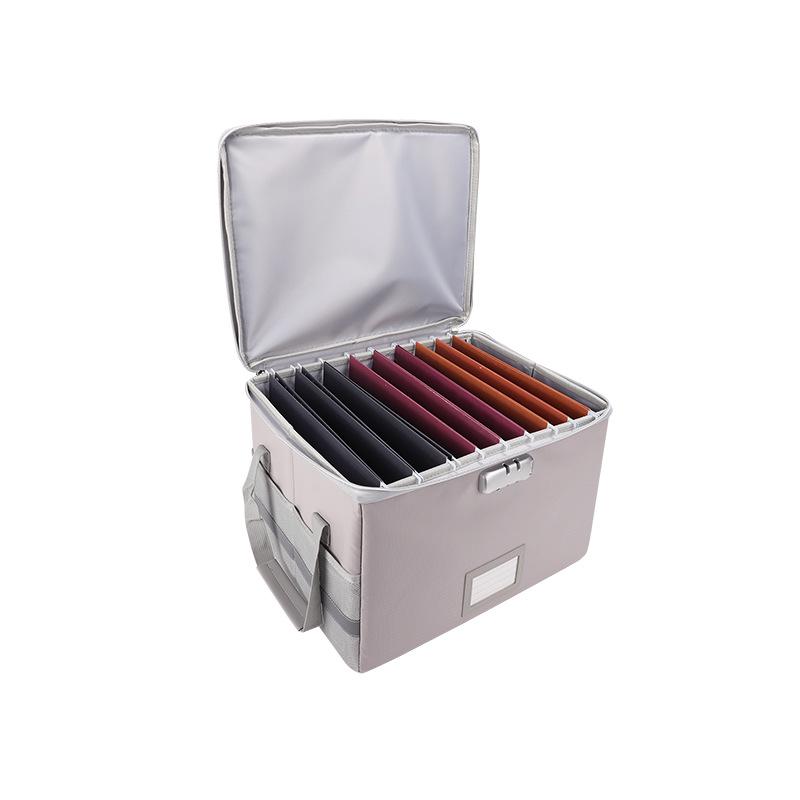 

Вогнестійка коробка для зберігання документів та файлів із замком, складаний органайзер з кришкою, велика місткість срібло сірий колір