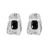 Minority Design 925 Sterling Silver Geometric Black Zircon Earrings for Women
