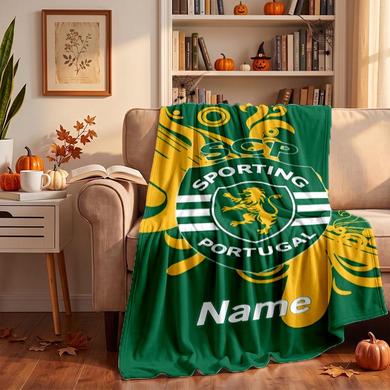 Sporting Clube de Portugal Custom Flannel Blankets Soft Warm Cozy Throws for Home Decor Holiday Gifts