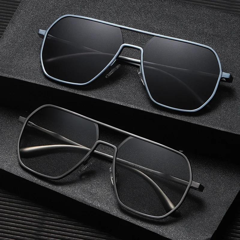 Luxury Metal Photochromic Sunglasses Men Women Fashion Polarized Sun Glasses Stylish Chameleon Anti-Glare Driving Shades Uv400