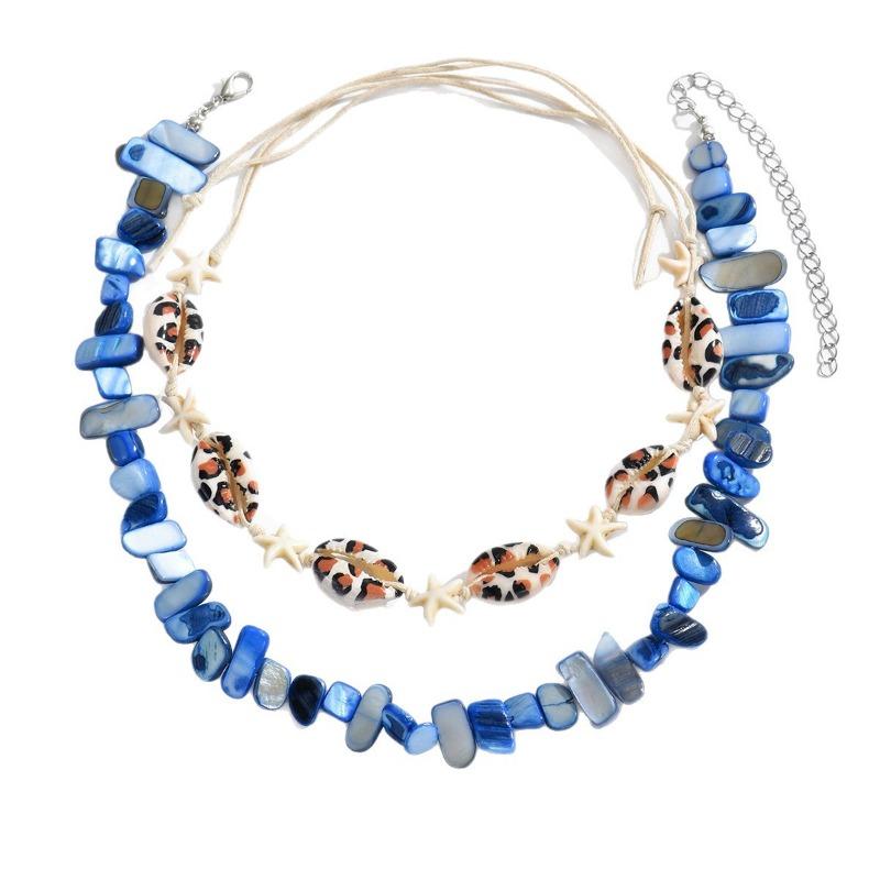 Beaded Necklace Irregular Gravel Necklace Multi-layer Stacked Wind Ocean Shell Starfish Collar