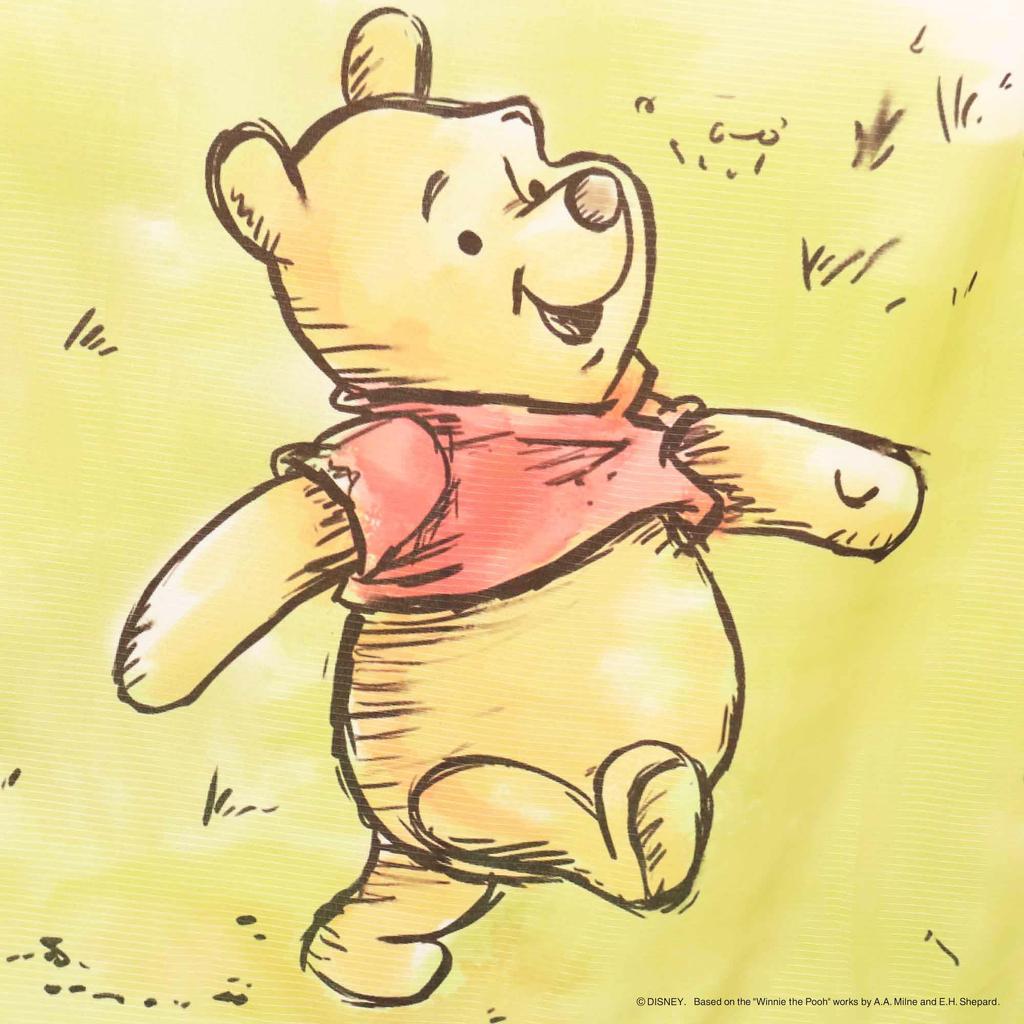 MORIPiLO Disney Lace Curtains Winnie the Pooh Connectable Art 100cm x 133cm Washable Cute Disney Character Goods Yellow Makura no Morishita - (Picture