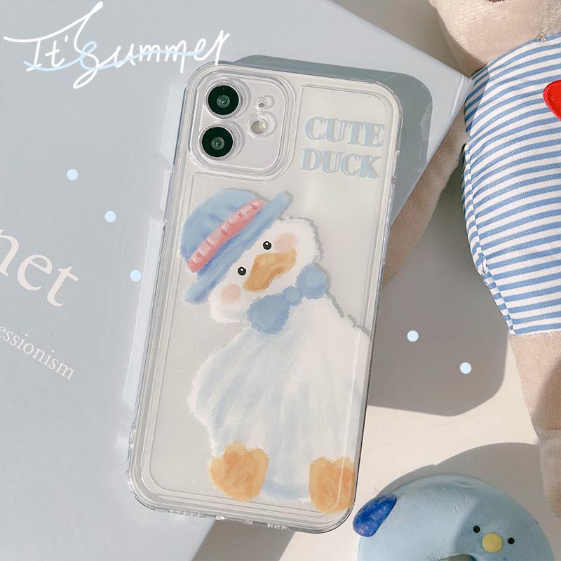 Japanische und koreanische süße Enten Geeignet für iPhone15promax Apple 16 Handyhülle 14 Silikon Süß 11 Rundumschutz 13
