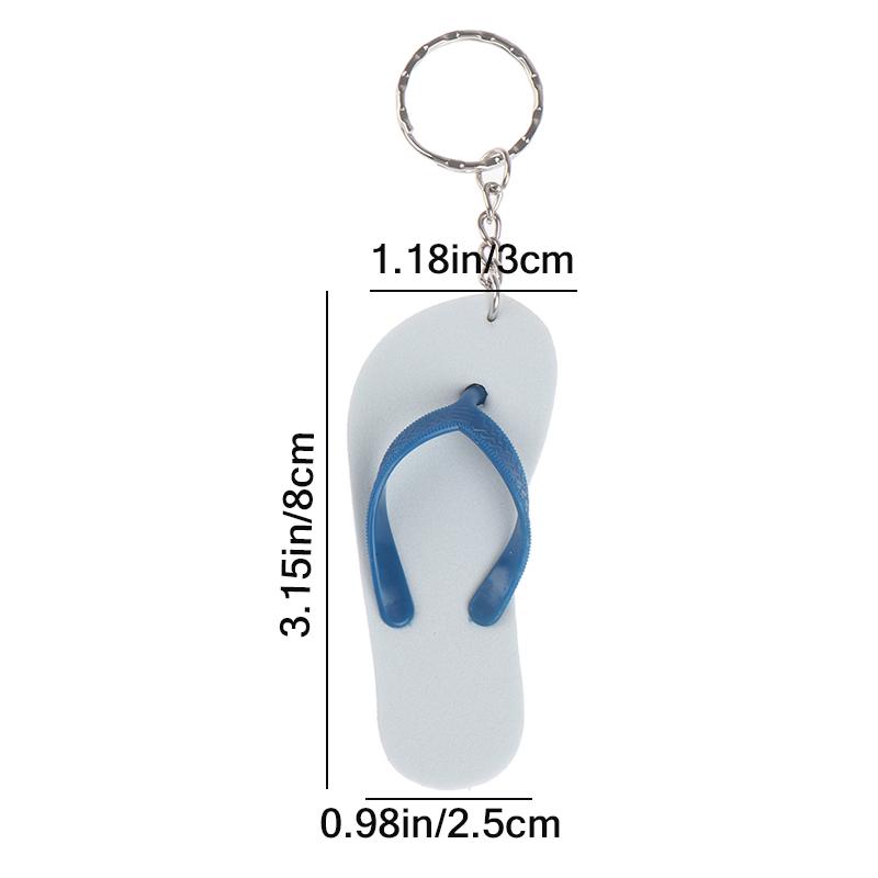 2Pcs Boat Floating Keychain Buoyant Foam Flip Flops Shaped Key Floats Key Ring