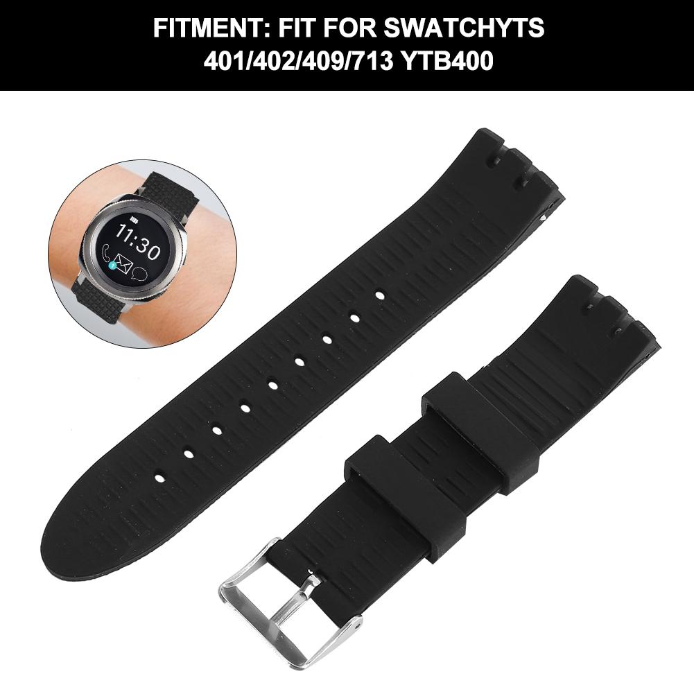 Watch Band Silicone Watch Strap Fit for swatchYTS401/402/409/713 YTB400
