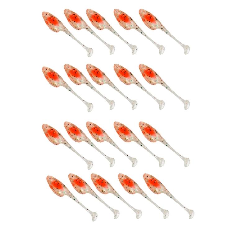 20Pcs Paddle Tail Swimbaits 5cm 1.2g Artificial Baits T Tail Swim Baits for Saltwater Soft Fishing Lures