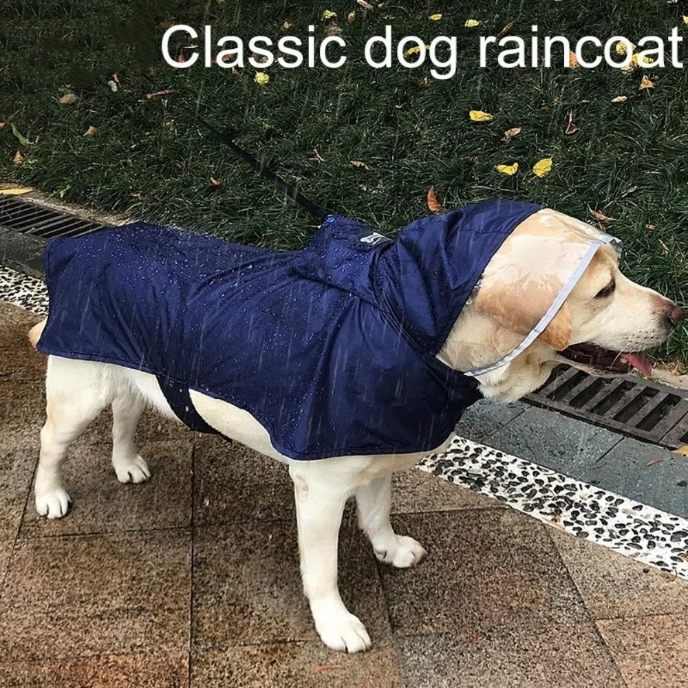 Wasserdichte Regenjacke Hundeweste Regnerische Hundekostüme Abdeckung Reflektierstreifen Hunderegenmantel mit Kapuze Hundekleidung mit Hut Regenfest