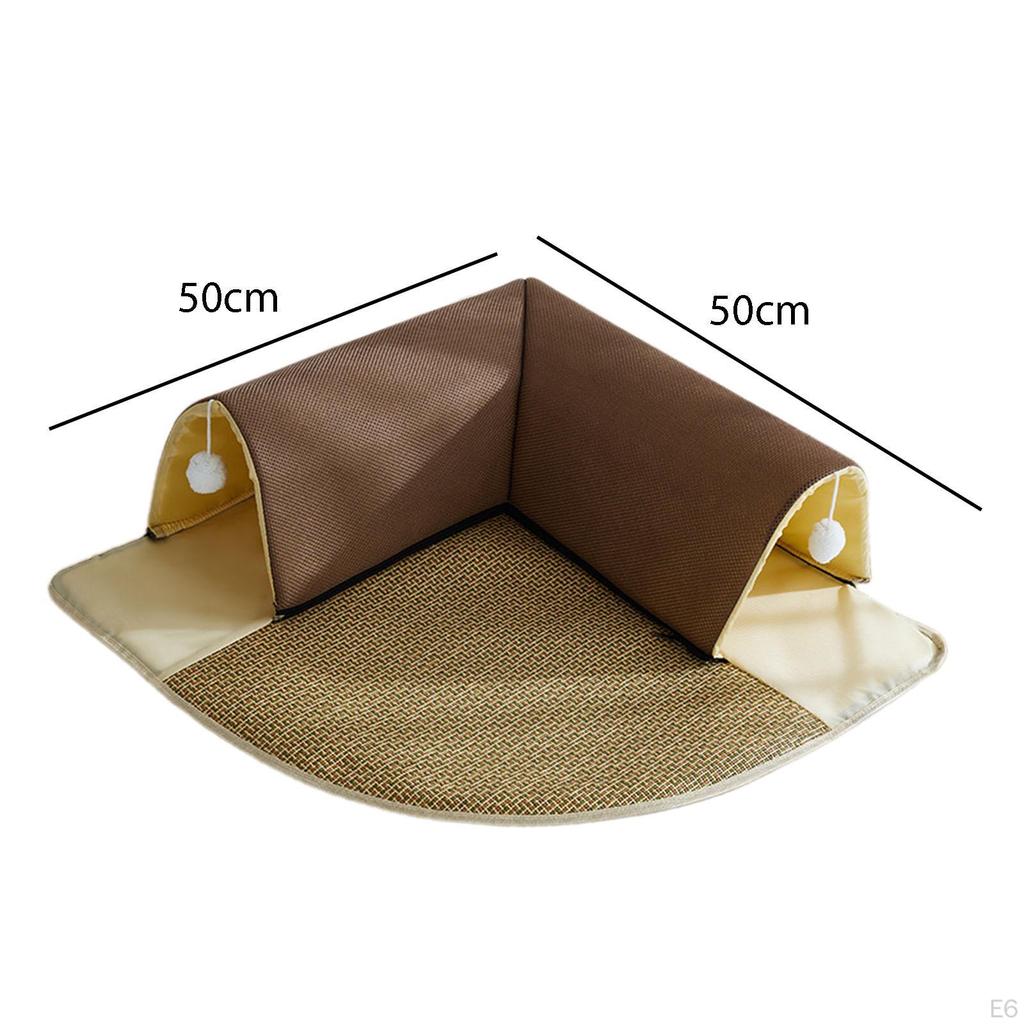 2 in 1 Cat Tunnel Bed House Washable Interactive Play Hut Anti Slip Bottom Comfortable with Ball