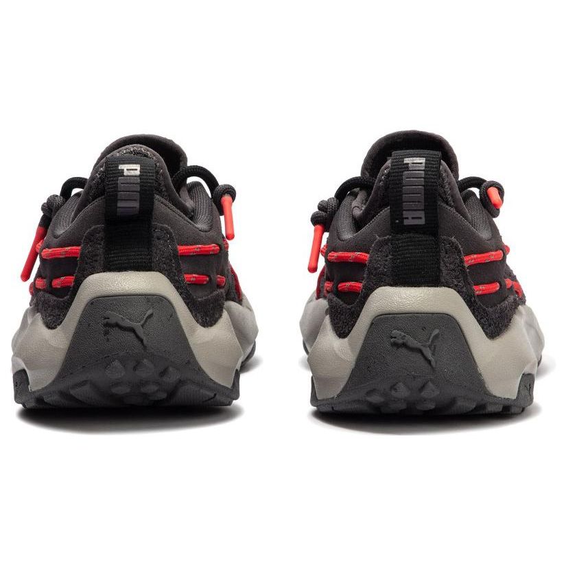 Puma Plexus Leather Comfortable Versatile Shock Absorbing Durable Low Top Lifestyle Casual Shoes Unisex Shoes Charcoal-Black 386329-07