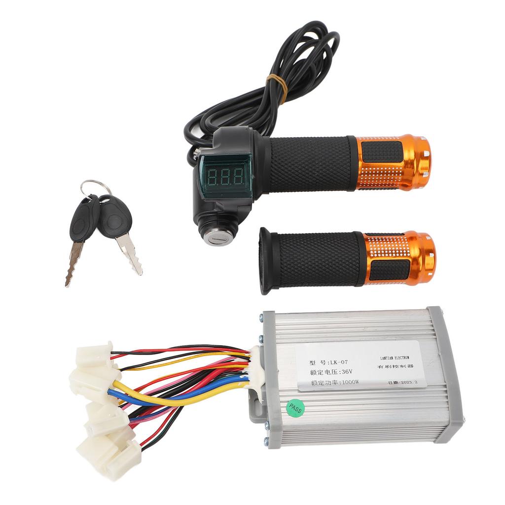 Controller Motore 36V 1000W Lega di Alluminio Gomma Controller Bicicletta Elettrica Kit Manopola Acceleratore con 2 Chiavi per Elettrico
