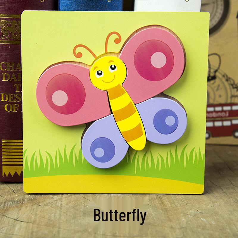 Animal 3D Wooden Jigsaw Puzzle Board for Toddlers (1-3 Years)