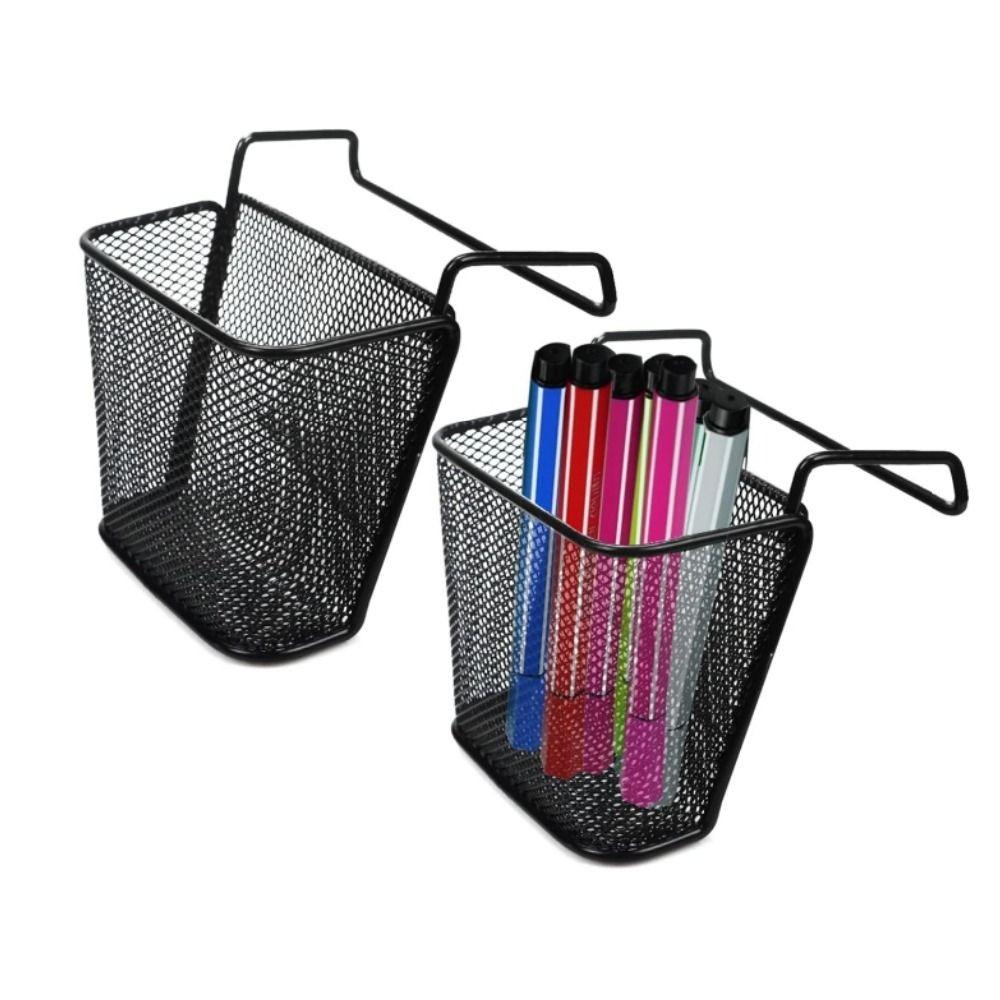 

2PCS White/Black Office Cubicle Accessories Metal Hanging Pen Organizer Pencil Holder