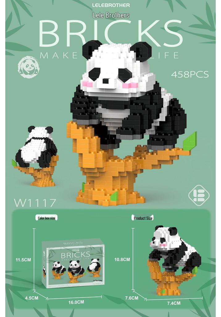 Le Cross-border High Meng Lan Giant Panda Building Blocks - Tiny Educational Toy for June 1st Children's Day
