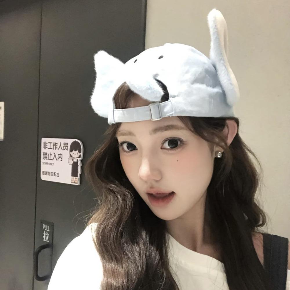Cute Kitty Baseball Cap UV Protection Lop Ear Rabbit Hat Elephant Hat with Ears Nose  Streetwear