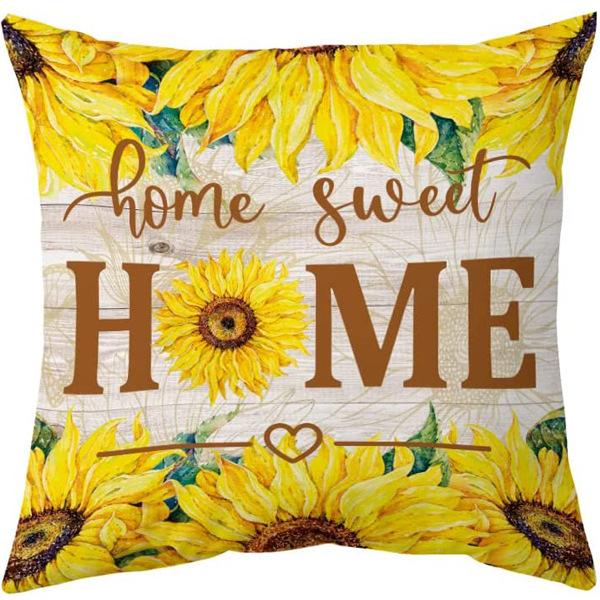 Summer Sunflower Pillow Case Linen Print Sun Flower Home Sofa Pillow Plant Flower Pillow