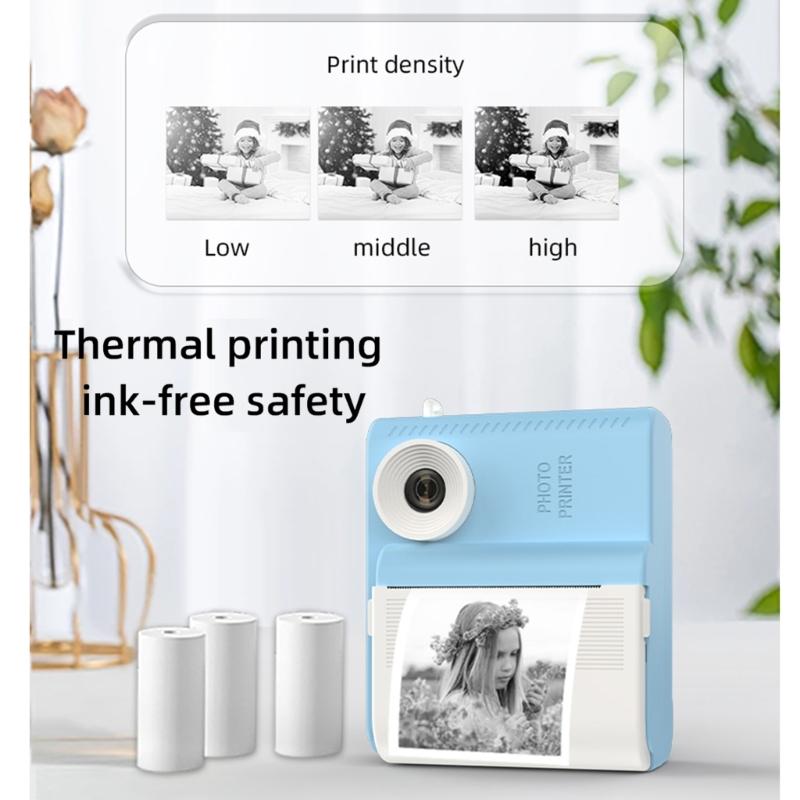 Kids Instants Print Camera Set With 3 Paper Rolls Portable, High Resolution Images, Thermals Printing